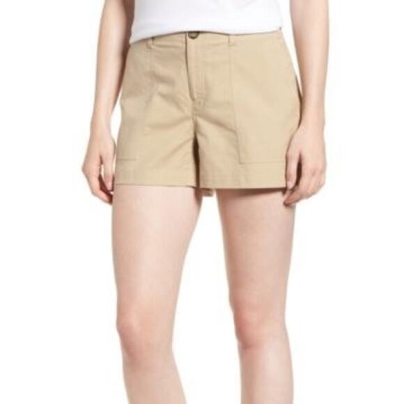 Nordstrom Signature Shorts Patch Pocket Beige - Picture 2 of 5